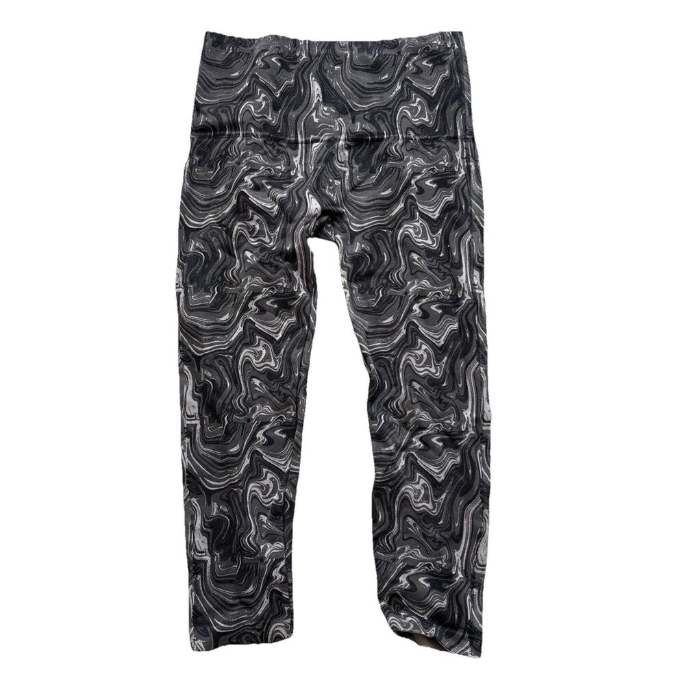 Breezies Women’s Tummy Smoothing Seamless Leggings Swirly Marble Large NEW